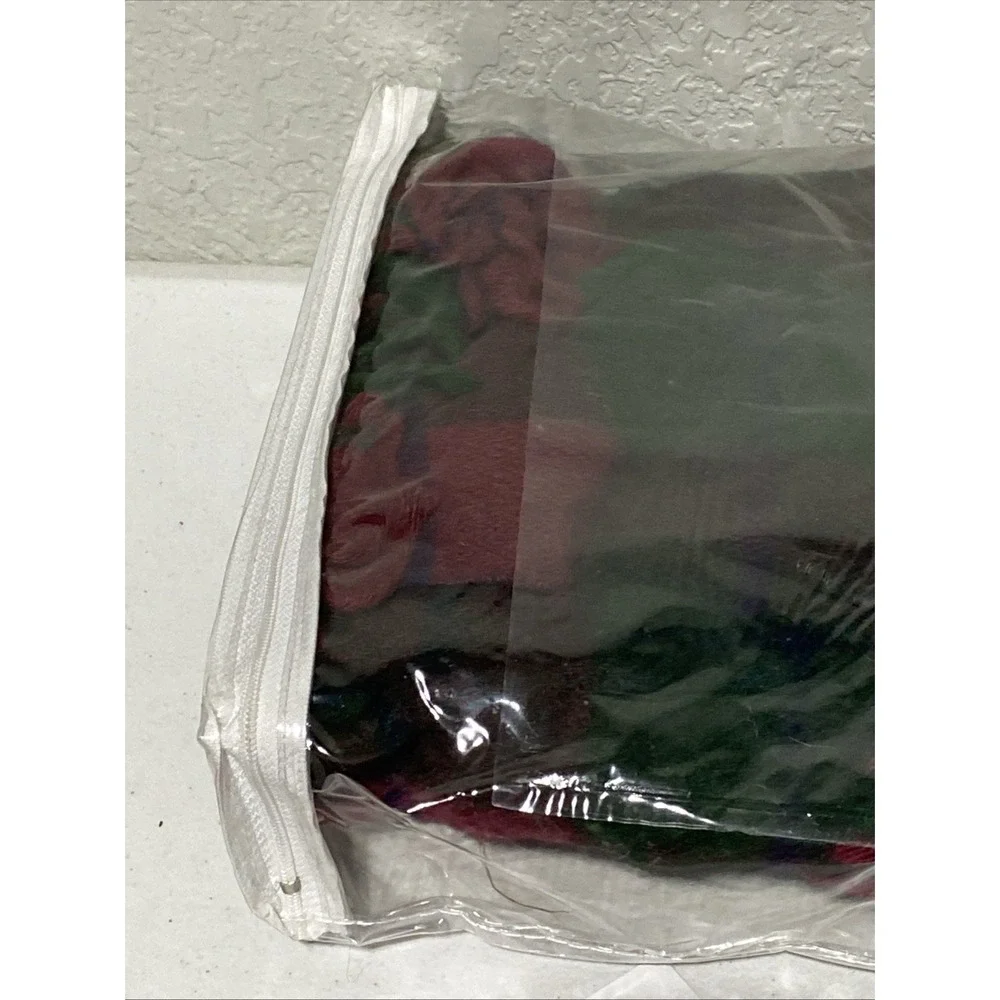 VTG Windsor Browne Plaid Fringe Stadium Throw Blanket Acrylic Red Green 50x60 US